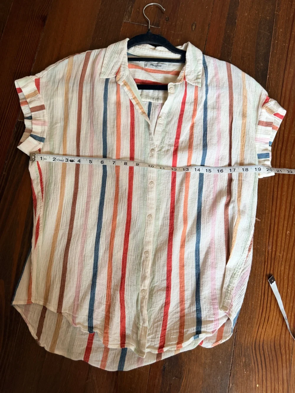 Madewell Central Drapey Shirt - Multicolor Stripe - Picture 3 of 6